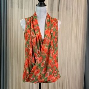 KUT FROM THE KLOTH Amelie top in faux wrap style in abstract print